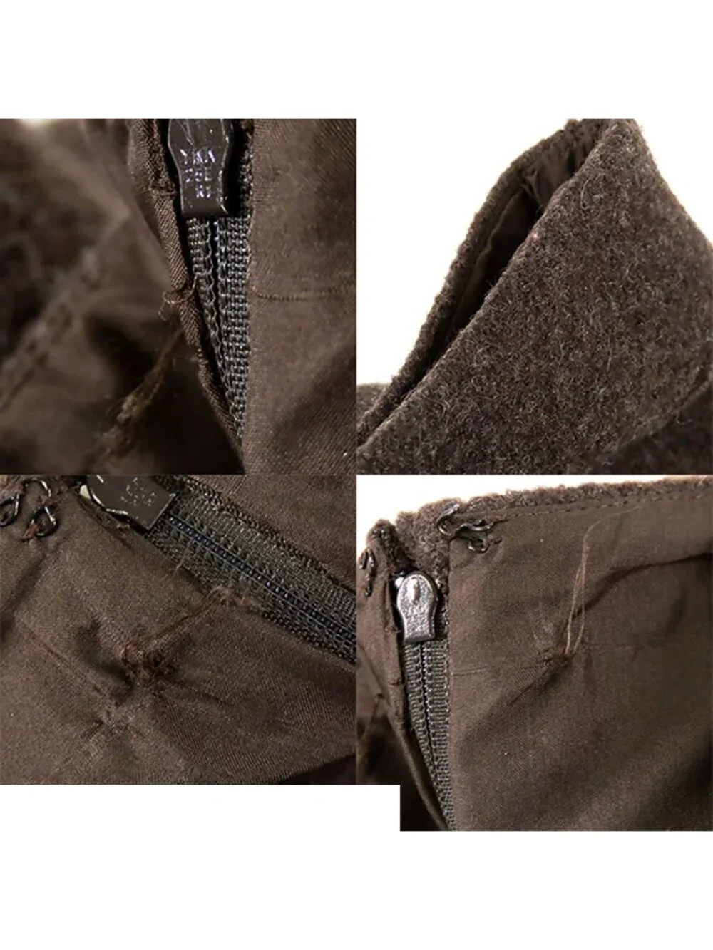 Chanel Identification Set Dark Brown Wool Jacket Skirt Vintage 40